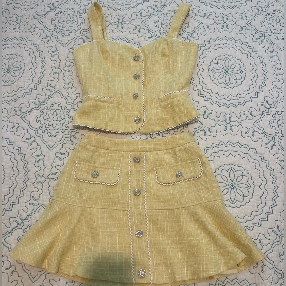 Yellow Women's Skirt Set